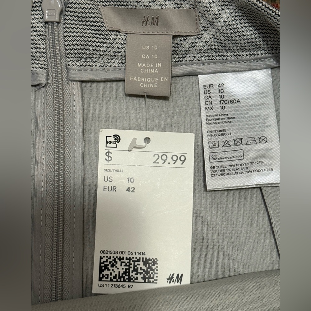 NWT H&M Plaid Blazer and Skirt Set Size Large - Picture 13 of 14